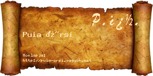 Puia Örsi névjegykártya